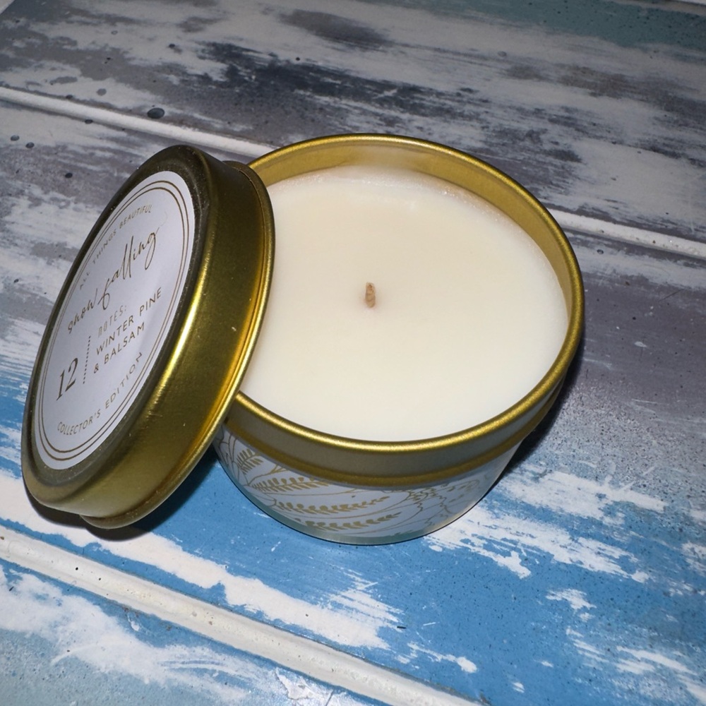 All Things Beautiful Snow Falling Collectors Edition Candle Winter Pine & Balsam